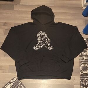 Gabriel Iglesis Vintage Fleece Lined Black Graphic Hoodie Size 3XL